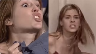 Deborah Secco (Íris) e Carolina Dieckmann (Camila) em 'Laços de família', novela de 2001 — Foto: Reprodução/YouTube