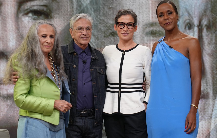 Maria Bethânia, Caetano Veloso, Renata Vasconcellos e Maju Coutinho