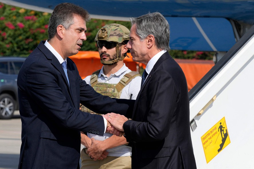 Ministro israelense Eli Cohen recebe secretário de Estado dos EUA Antony Blinken