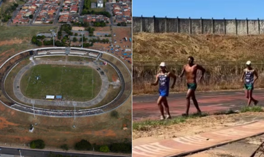 Estádio onde treina Caio Bonfim, em Sobradinho, DF, está em más condições de manutenção