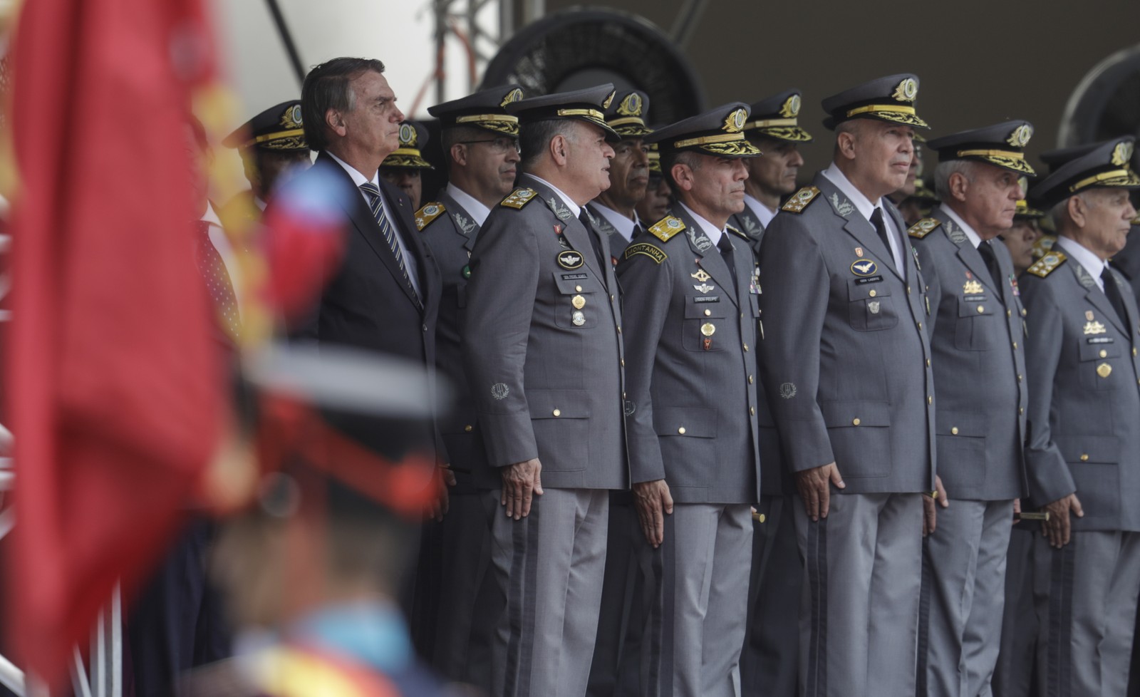  A primeira agenda do presidente após a eleição foi a formatura de cadetes na AMAN, em Resende (RJ) — Foto: Gabriel de Paiva