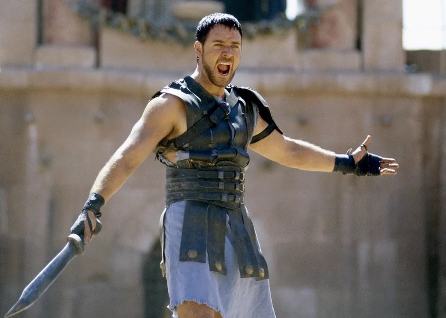 Russell Crowe em cena de 'Gladiador' (2000)