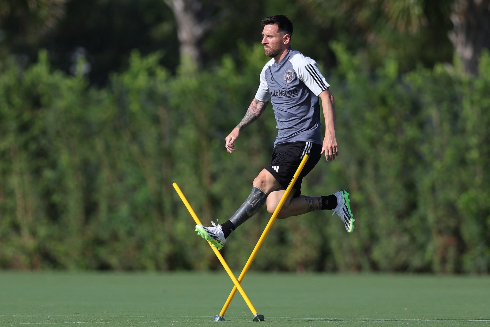 Treinamento de Messi no Inter Miami — Foto: Megan Briggs/AFP