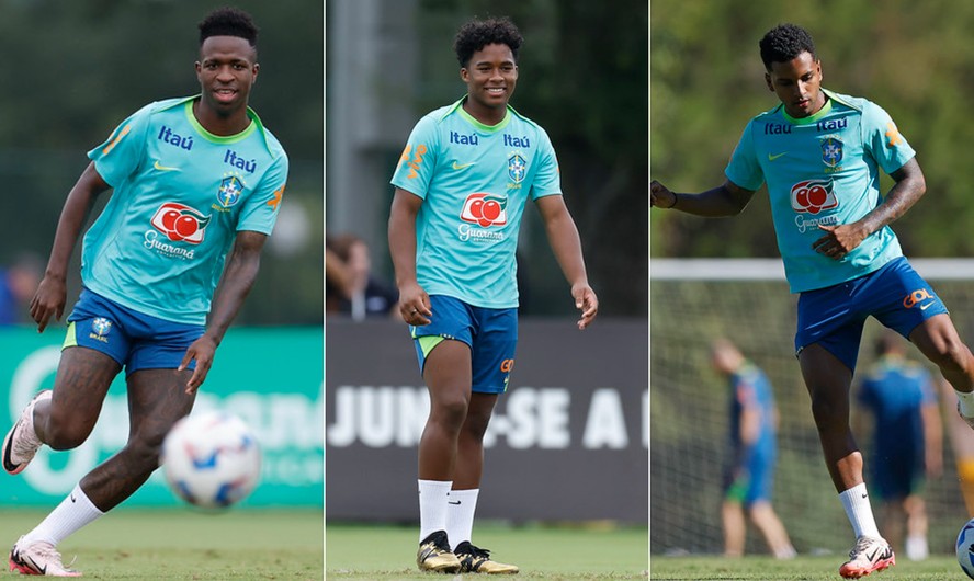 Vini Jr, Endrick e Rodrygo: trio é pedido pelo público na seleção