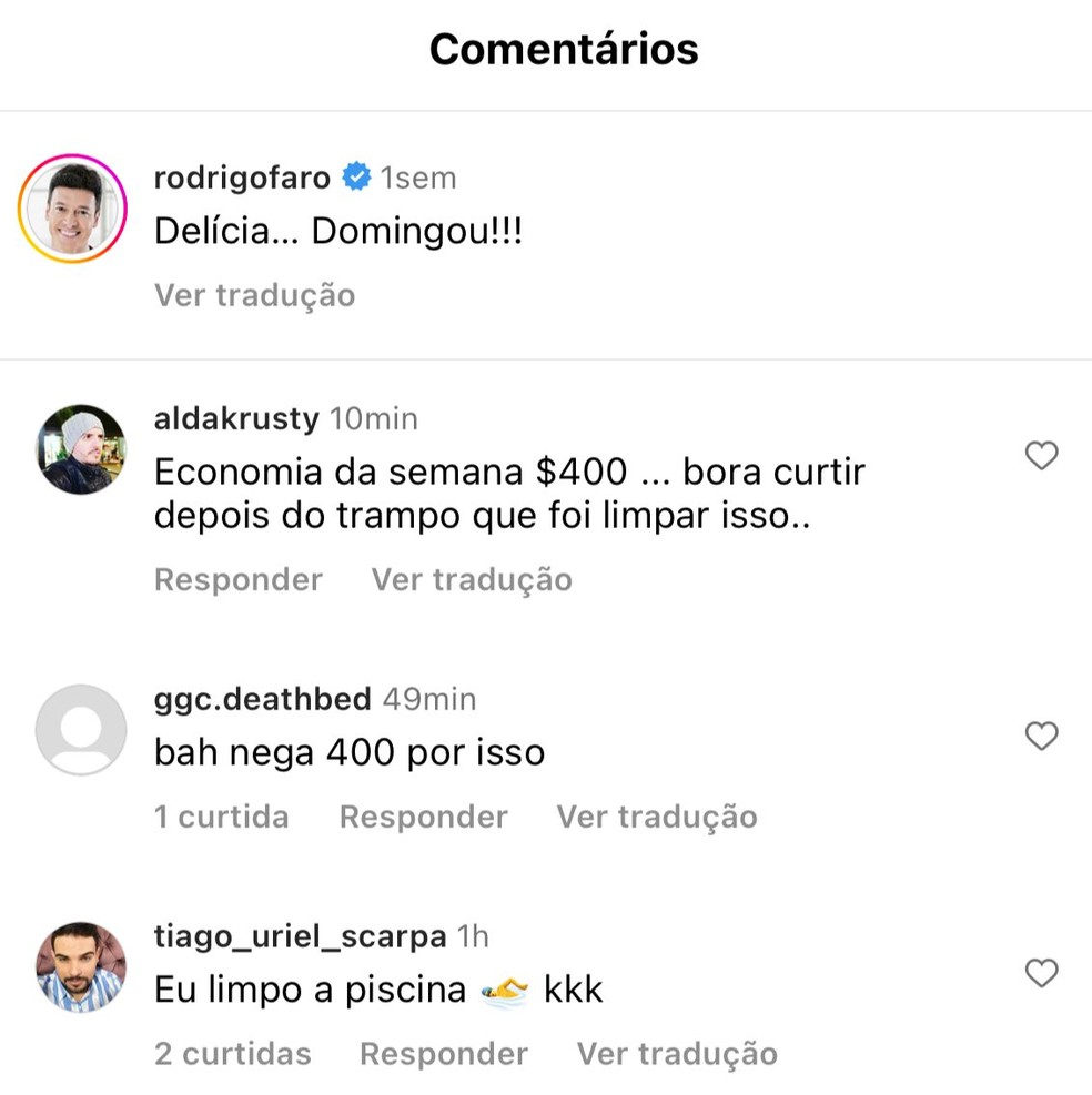 Seguidores de Rodrigo Faro no Instagram — Foto: Reprodução