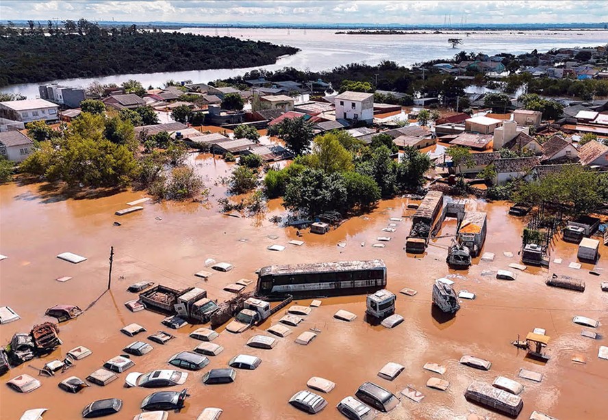 Enchente no município de Eldorado do Sul: a força das rios, que chegaram à marca recorde de 5,35 metros de altura, inundou 92 mil lares