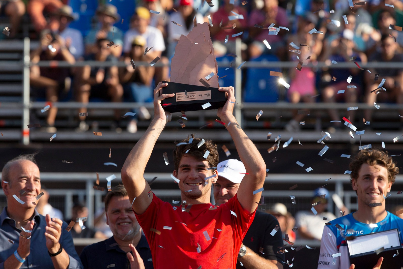 Em 2020, Thiago Wild venceu o Aberto do Chile e alcançou a 106ª posição no ranking da ATP — Foto: CLAUDIO REYES / AFP