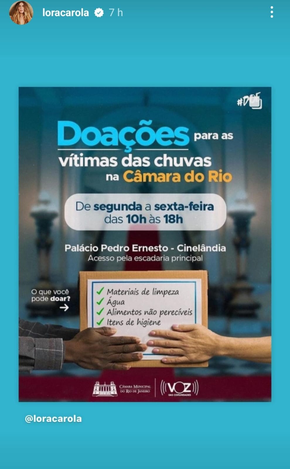 Carolina Dieckmann pede ajuda nas redes em meio as fortes chuvas no Rio de Janeiro 