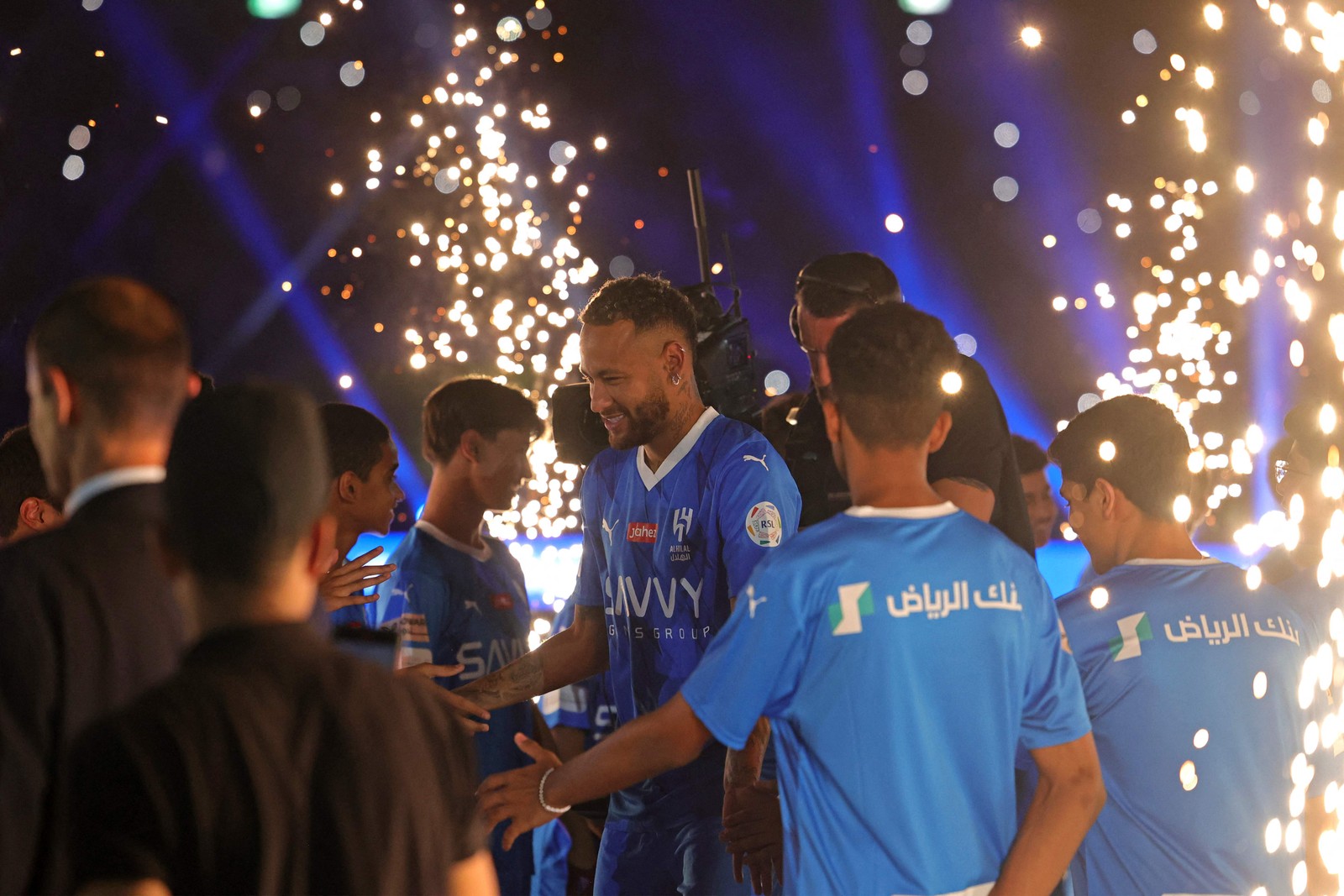 Apresentação de Neymar no Al-Hilal em Riad, Arábia Saudita — Foto: Fayez Nureldine/AFP