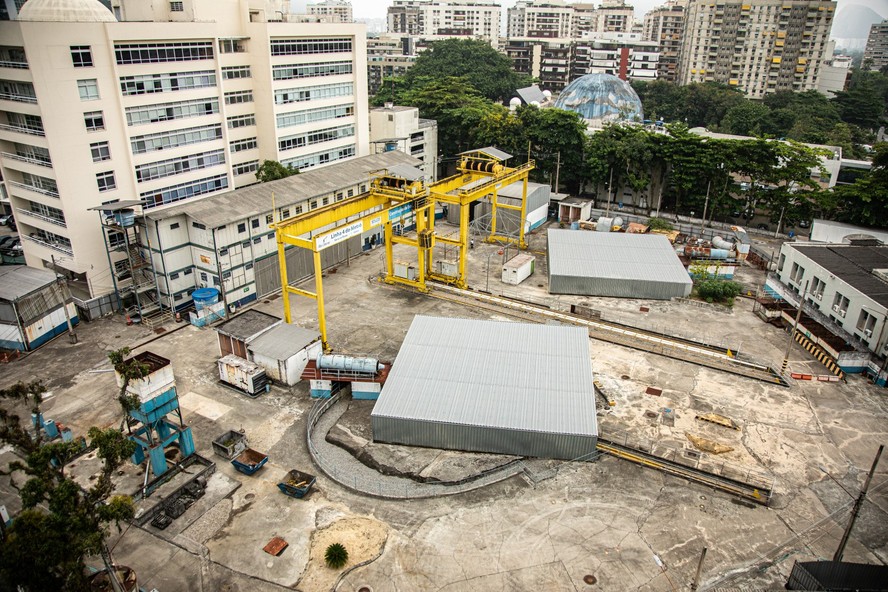 Canteiro de obras da futura estação Gávea, do metrô: construção parou em 2015