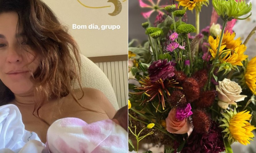 Bruno Gagliasso e Giovanna Ewbank enviam flores para Fernanda Paes Leme, que diz amar o casal ‘sempre e para sempre’