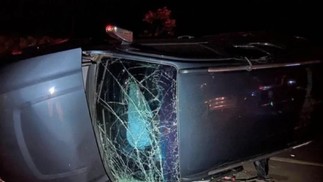 Carro onde se encontrava Zé Neto no momento de acidente — Foto: Reprodução/PRF