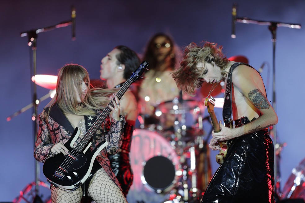 Maneskin no Rock in Rio: banda toca no Qualistage — Foto: Alexandre Cassiano