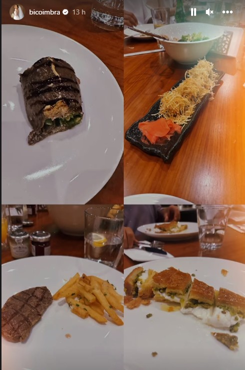 Pratos do restaurante Nusr Et, onde Bruna Biancardi e 'parças' de Neymar jantaram juntos — Foto: Reprodução/Instagram