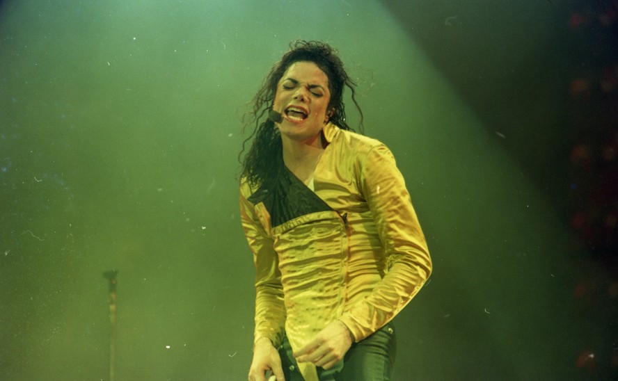 Michael Jackson em show em São Paulo, em 1993, no Estádio do Morumbi