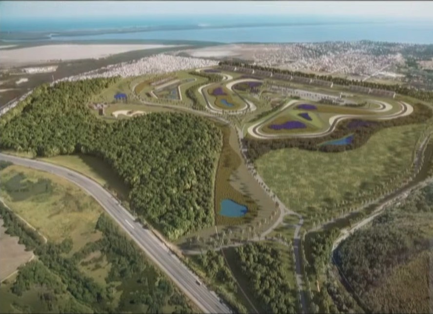 Projeto do autódromo que a Prefeitura do Rio pretende construir em Guaratiba