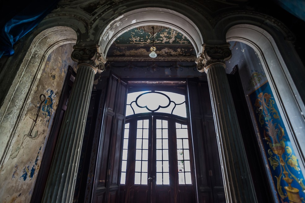 Interior do palacete que foi residência do coronel Joaquim Franco de Mello, na Av. Paulista, 1919 — Foto: Edilson Dantas