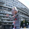 Manifestantes pró-Palestina usam boneco representando o premier israelense, Benjamin Netanyahu, em protesto em Washington - Brendan SMIALOWSKI / AFP