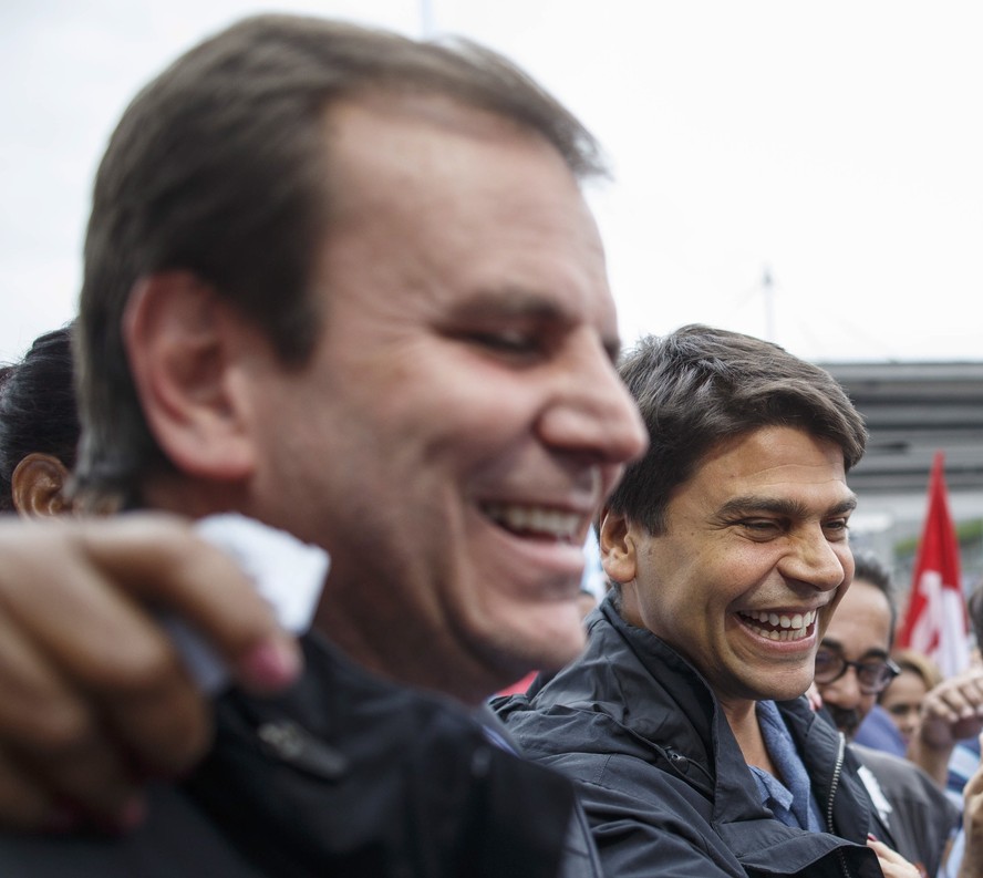 Eduardo Paes e Pedro Paulo durante a campanha de 2016