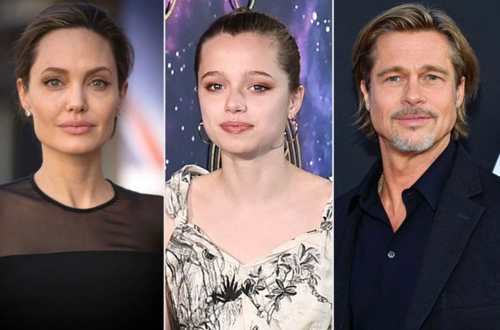 Shiloh entre os pais, Angeina Jolie e Brad Pitt — Foto: Fotos Getty Images