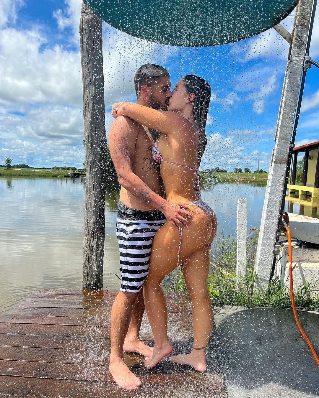 Virgínia Fonseca com Zé Felipe na Fazenda Talismã — Foto: Reprodução Instagram