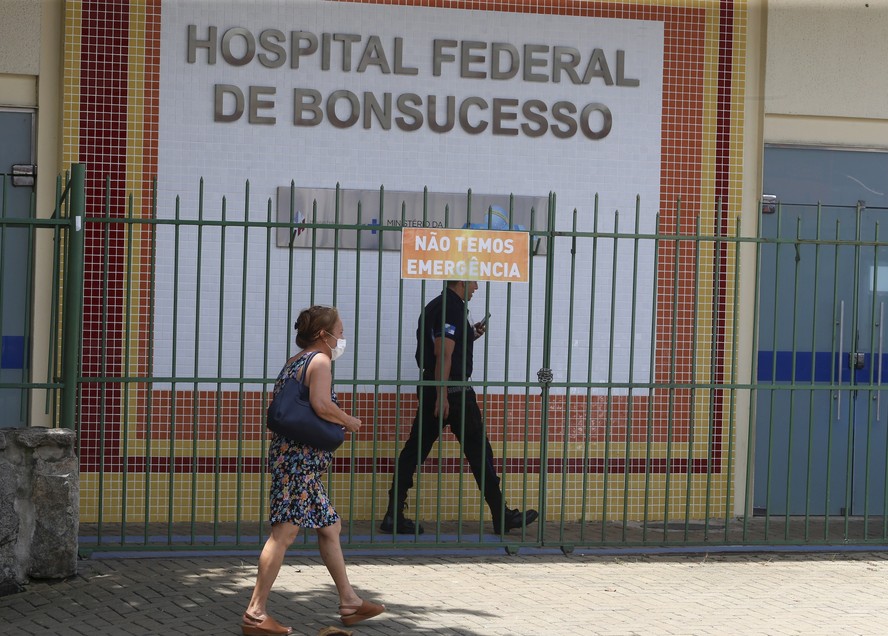 Entrada do Hospital Federal de Bonsucesso, na Zona Norte do Rio