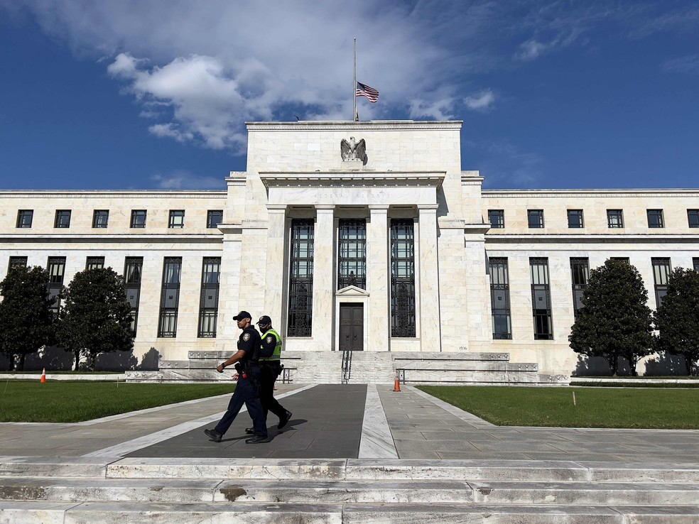 Sede do Fed, o banco central americano, em Washington  AFP/22-10-2021 — Foto:         