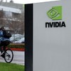 Placa da Nvidia na sede da empresa em Santa Clara, Califórnia: empresa nega ter sido intimada pelo Departamento de Justiça americano - Justin Sullivan/Getty Images via AFP