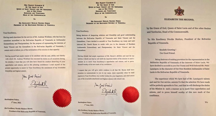 Governo da Venezuela apresenta três cartas assinadas pela Rainha Elizabeth II num esforço para ter acesso a US$ 1 bilhão em ouro do país no Banco da Inglaterra