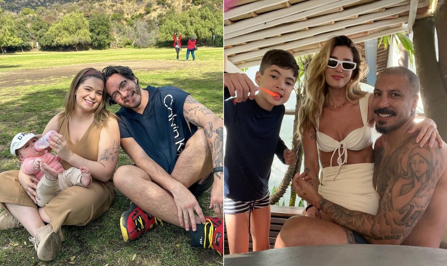 Os casais Viih Tube e Eliezer e Aline Gotschalg e Fernando com os seus respectivos filhos