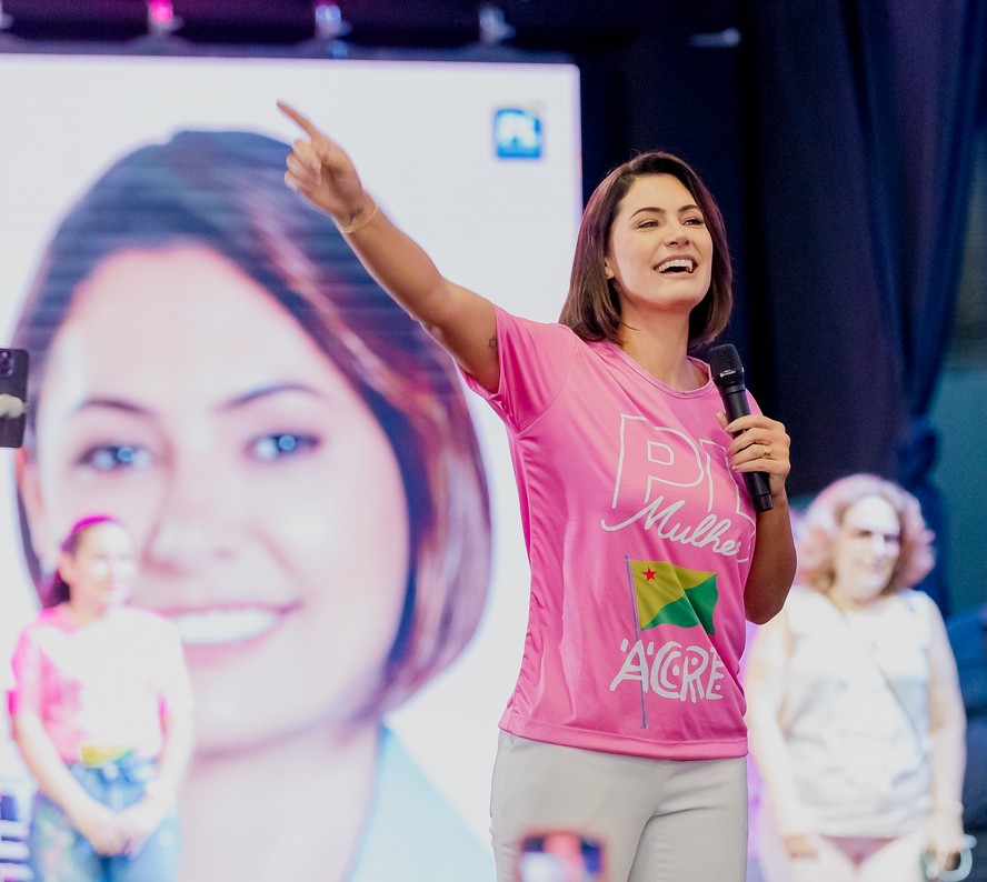 Michelle Bolsonaro em evento do PL Mulher em Rio Branco (AC)