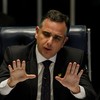 O presidente do Senado, Rodrigo Pacheco, durante votação de projeto de negociação da dívida dos estados - Brenno Carvalho/Agência O Globo