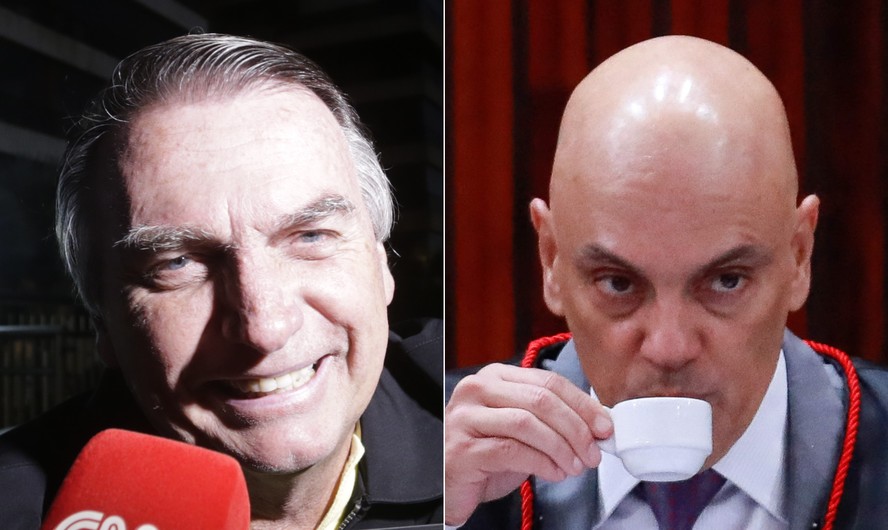 Jair Bolsonaro e Alexandre de Moraes nesta quinta-feira