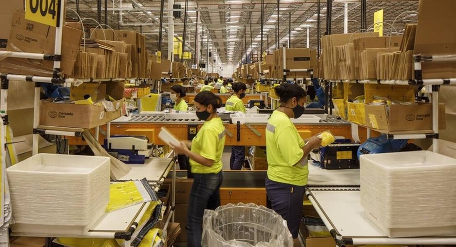 Centro de distribuição do Mercado Livre, em São Paulo