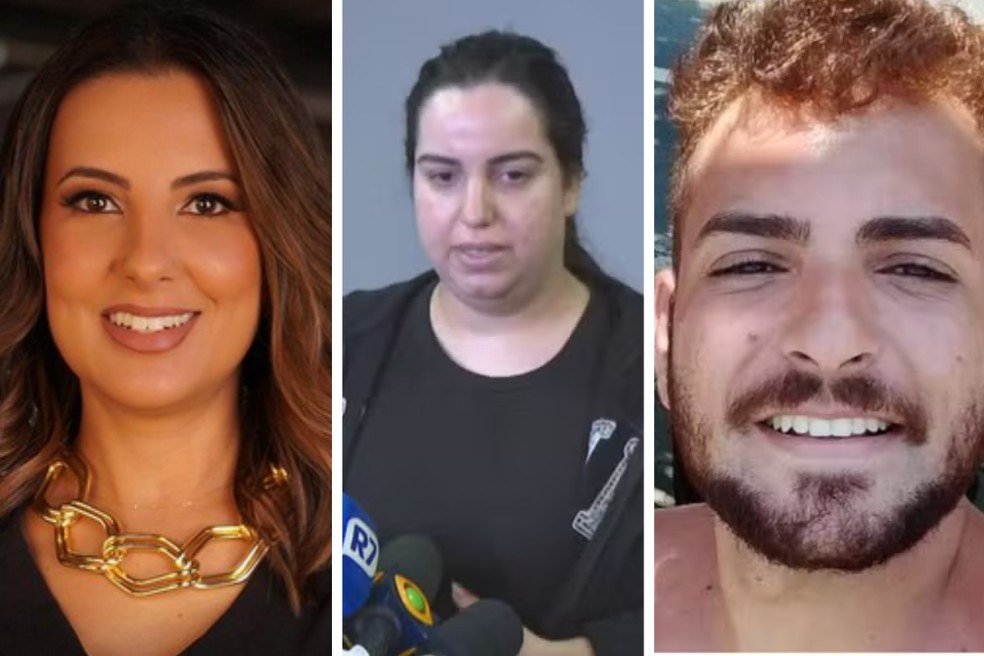 Caso de morte com peeling de fenol: à esquerda, Daniele Stuart, ao centro, Natalia Becker e, à direita, Henrique Chagas — Foto: Reprodução/ TV Globo