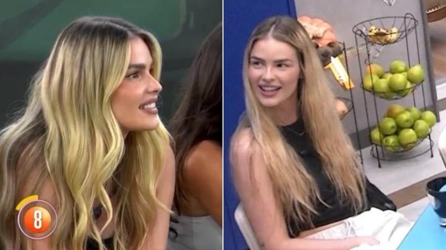 A mudança do cabelo de Yasmin Brunet desde o dia que ela chegou no confinamento também foi comentada e gerou muitos memes — Foto: Reprodução/Twitter