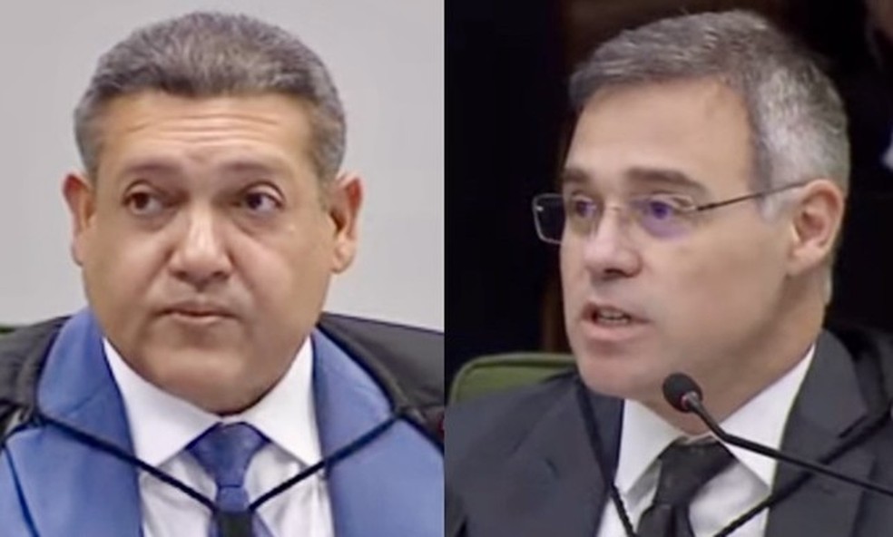 Os ministros Kassio Nunes Marques e André Mendonça — Foto: Reprodução/TV Justiça