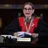 A presidente do Supremo Tribunal de Justiça da Venezuela (TSJ), Caryslia Rodriguez, faz uma declaração do Supremo Tribunal da Venezuela sobre os resultados da eleição presidencial do país - FEDERICO PARRA/AFP