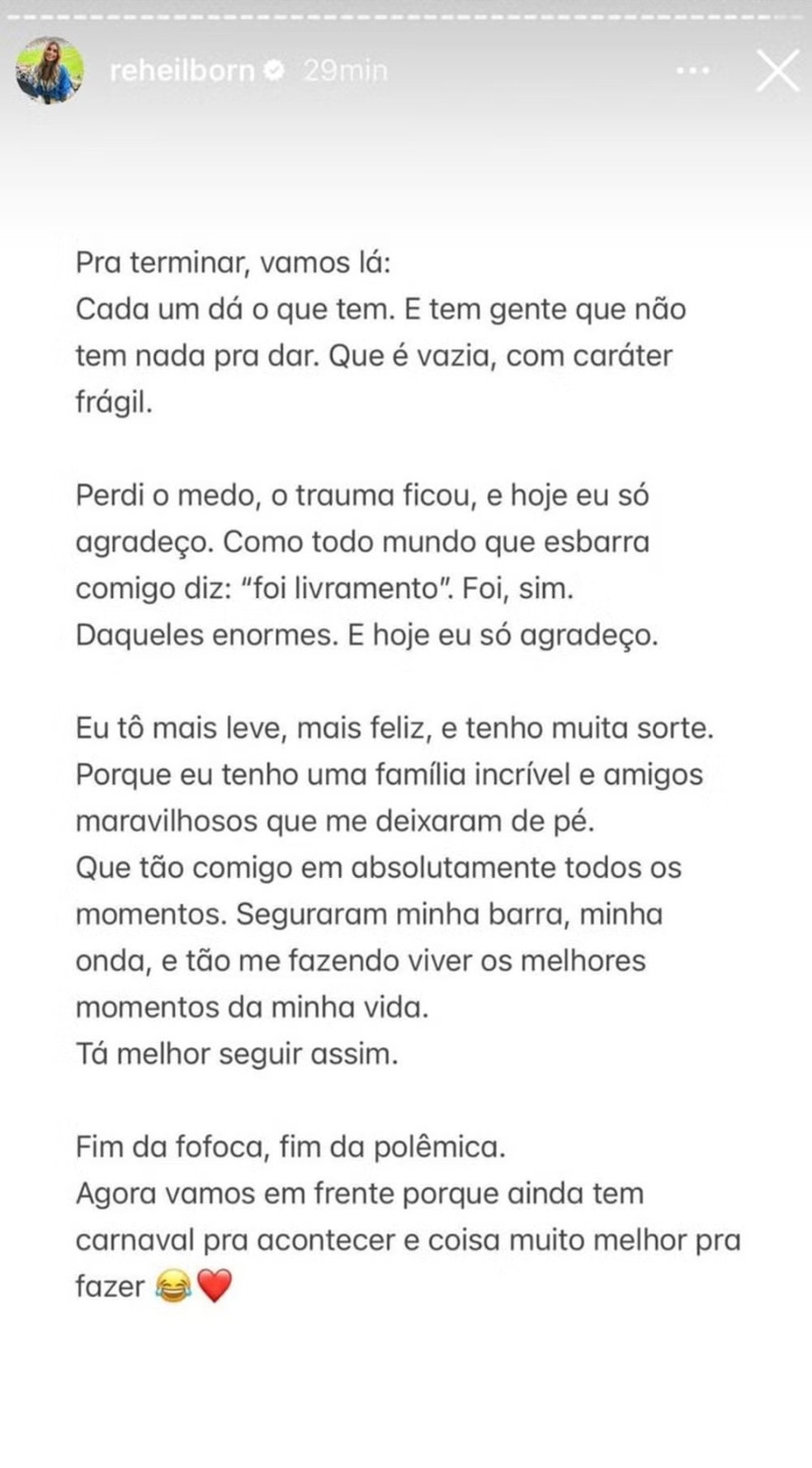 Publicação de Renata Heilborn — Foto: Reprodução/Instagram