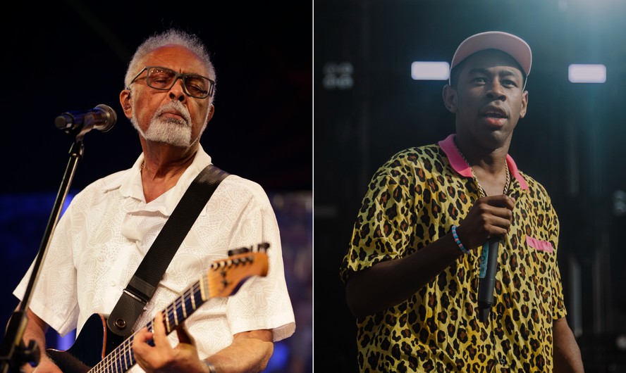 Gilberto Gil (à esquerda) e o rapper Tyler, The Creator