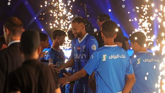 Apresentação de Neymar no Al-Hilal em Riad, Arábia Saudita — Foto: Fayez Nureldine/AFP