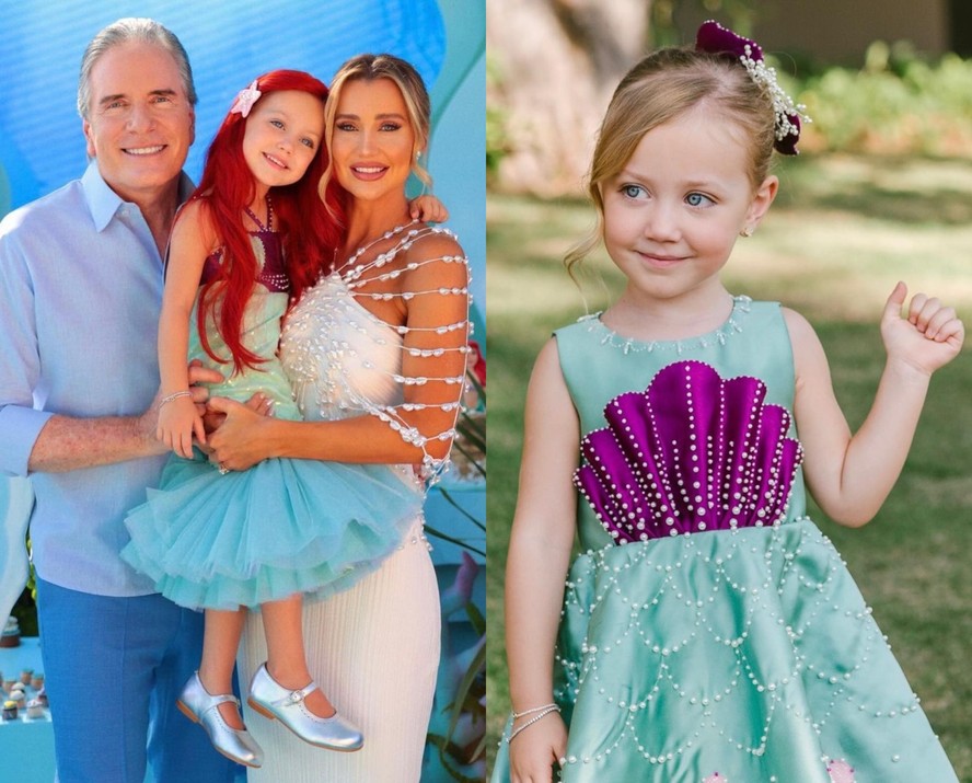 Filha de Ana Paula Siebert e Roberto Justus usou dois looks em aniversário de 4 anos