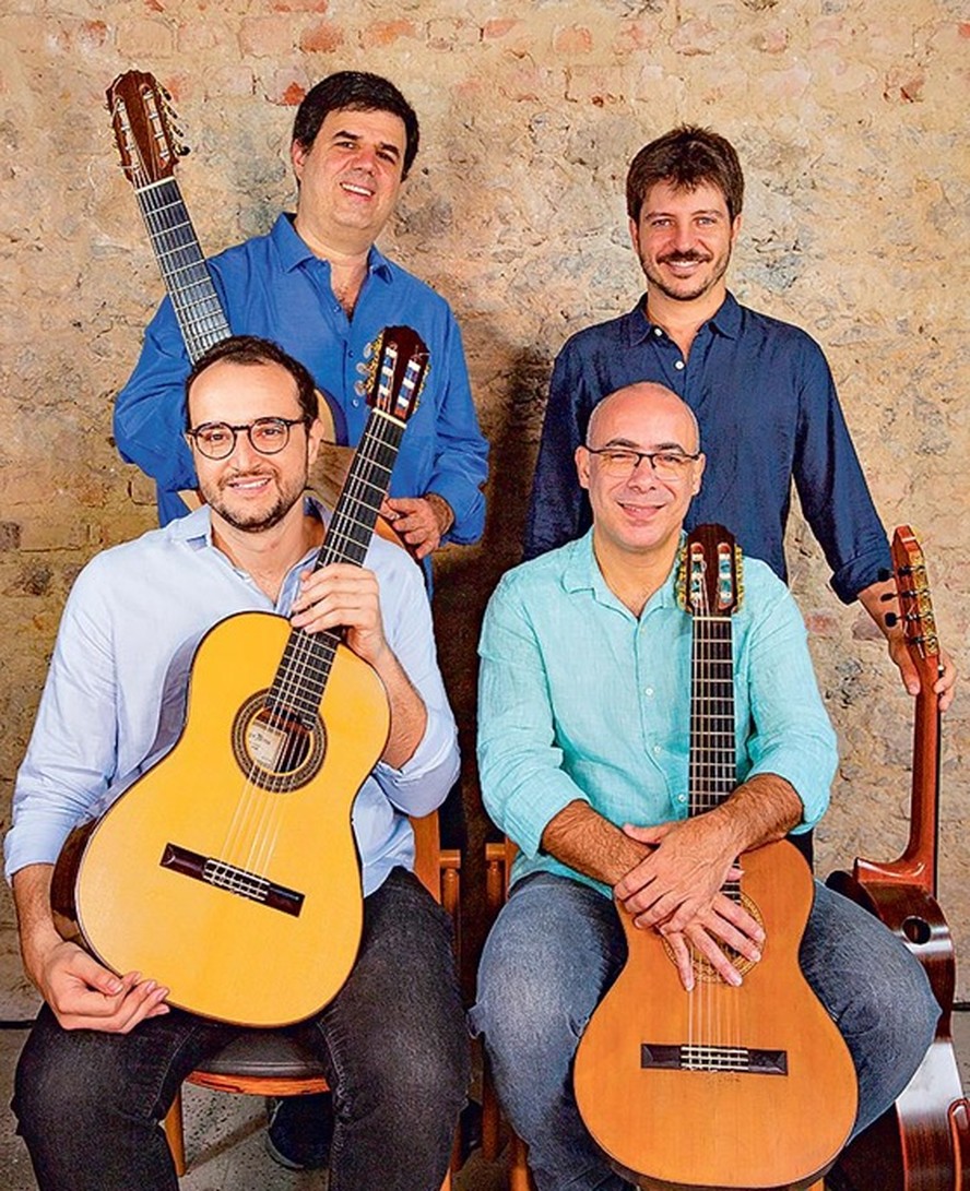 Quarteto Maogani: em sentido horário, a partir do alto: Aragão, Sili, Chaves e Gralato