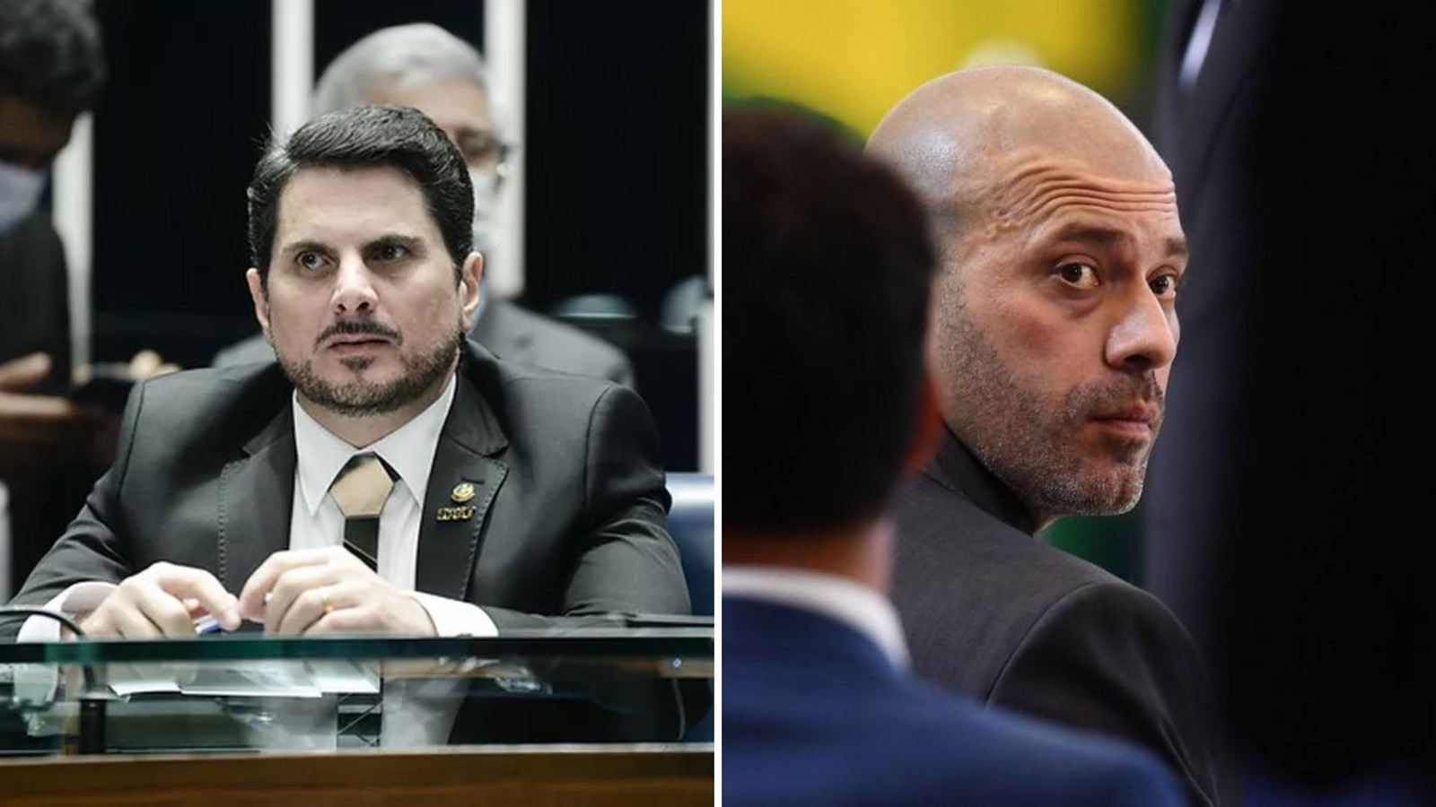 7 de dezembro: Silveira procura do Val e avisa que o então presidente Jair Bolsonaro deseja falar com o senador — Foto: Pedro França/Agência Senado/ EVARISTO SA / AFP