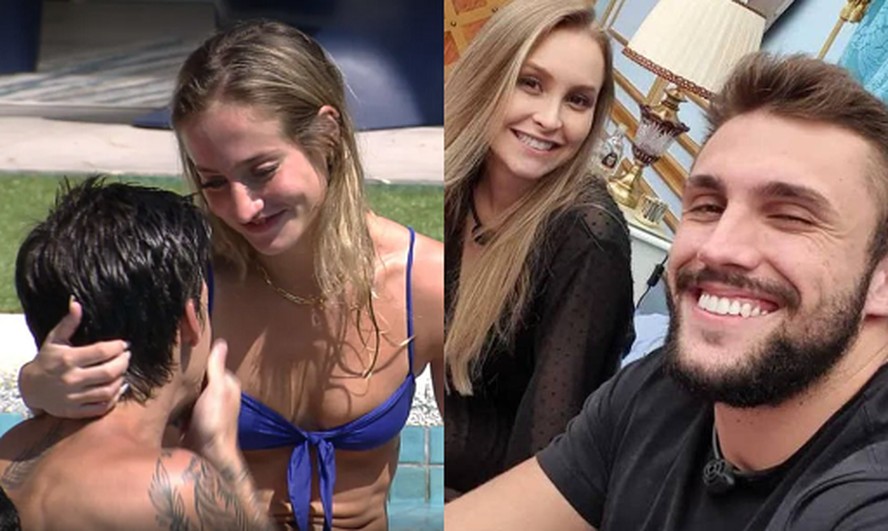 Bruna Griphao com Gabriel Tavares, no 'BBB' 23, e Carla Diaz e Arthur Picoli na edição de 2021