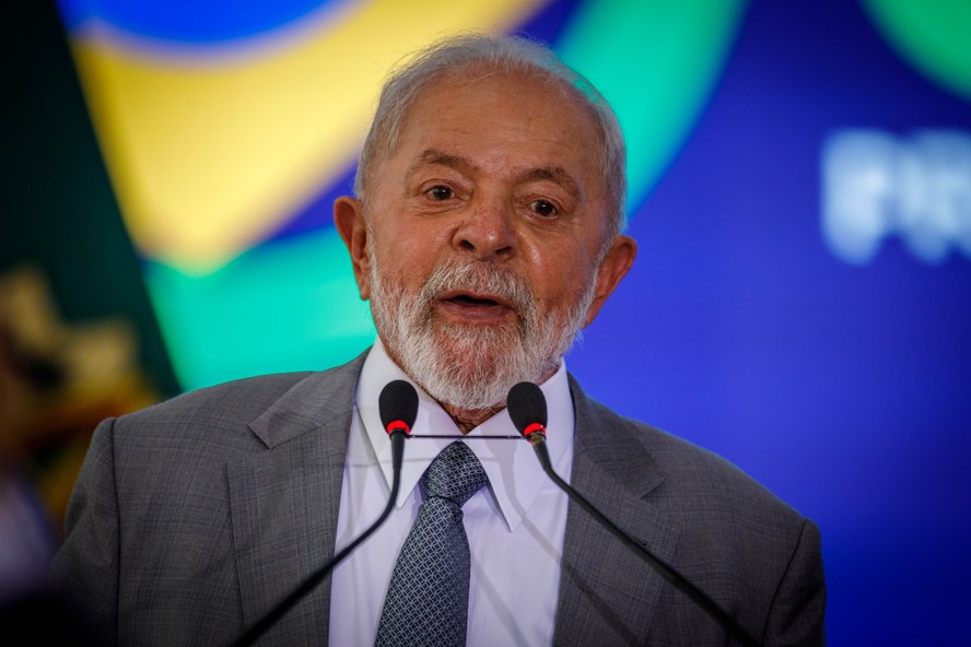 O presidente Lula em evento no Palácio do Planalto