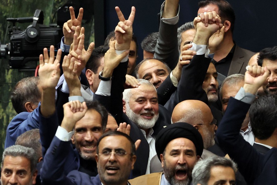 Ismail Haniyeh, fotografado na cerimônia de posse do novo presidente do Irã