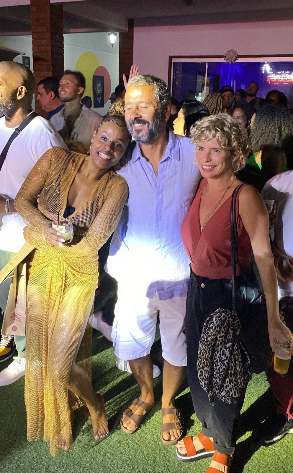 Marcos Palmeira e a mulher no aniversário de Roberta Rodrigues — Foto: Reprodução/Instagram