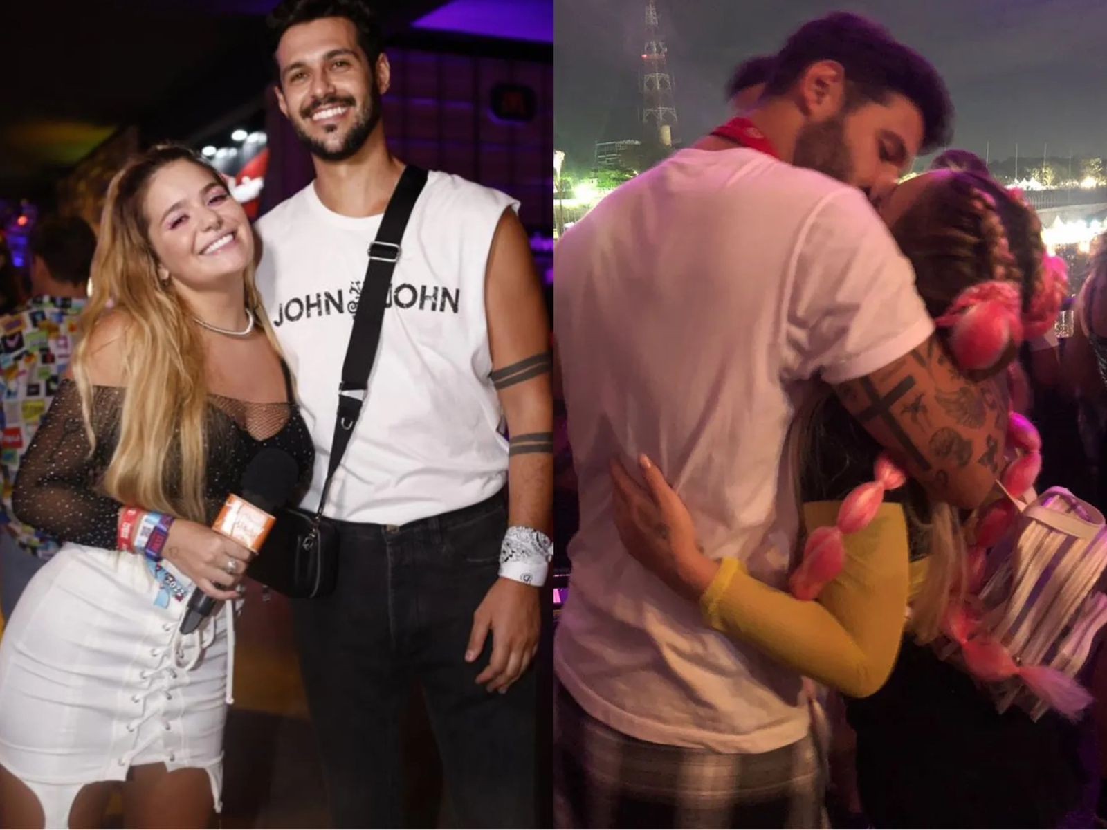Após Rodrigo Mussi ser eliminado do "BBB" 22, ele e Viih Tube se beijaram no camarote do festival Lollapalooza do ano passado — Foto: Reprodução/Gshow