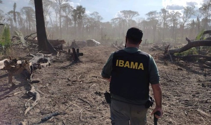Agente do Ibama faz operação contra o desmatamento na Terra Indígena Piripkura, em Mato Grosso